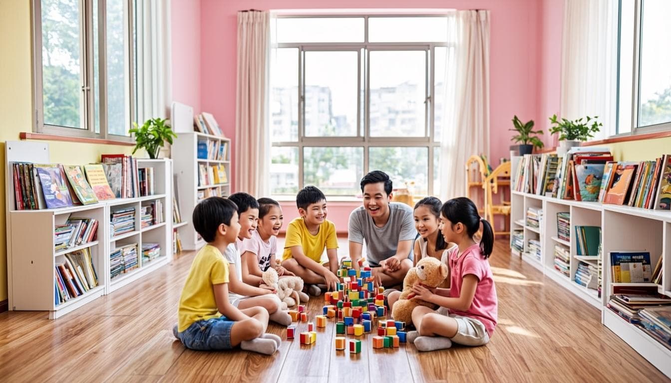 Bright Start Academy daycare website demo with programs section and warm sage color theme