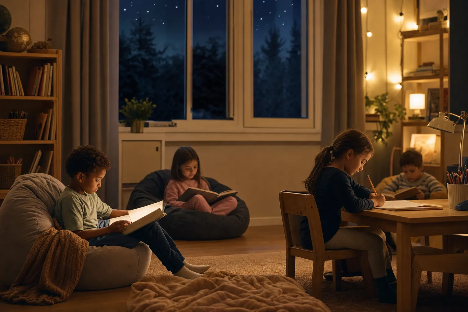 Comfortable overnight care space for children with non-traditional schedule families